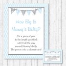 Blue Chevron How Big Is Mommys Belly Baby Shower Game #A260