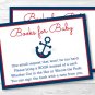Nautical Anchor Blue & Red Printable Baby Shower Book Request Cards #A259