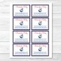 Nautical Anchor Blue & Red Printable Baby Shower Book Request Cards #A259