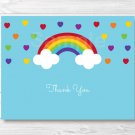 Rainbow Hearts Thank You Card Printable #A190