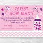 Pink Chevron Butterfly Printable Baby Shower "Guess How Many?" Game Cards #A249