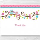 Pink Owl Thank You Card Printable #A162