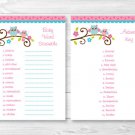 Pink Owl Printable Baby Shower "Baby Word Scramble" Game Cards #A162