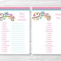 Pink Owl Printable Baby Shower "Baby Word Scramble" Game Cards #A162