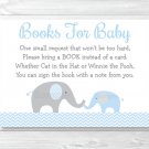 Blue Chevron Elephant Printable Baby Shower Book Request Cards #A187