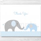 Blue Chevron Elephant Thank You Card Printable #A187