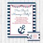 Nautical Anchor Navy Blue & Red How Big Is Mommys Belly Baby Shower Game #A259