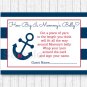 Nautical Anchor Navy Blue & Red How Big Is Mommys Belly Baby Shower Game #A259