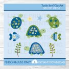 Turtle Reef Sea Turtle Clipart #A144