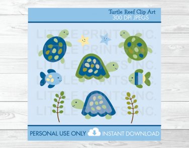 Turtle Reef Sea Turtle Clipart #A144