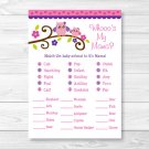 Pink & Purple Owl Baby Shower Baby Animal Match Game Printable #A133