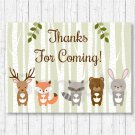 Woodland Animals Party Favor Thank You Tags #A191