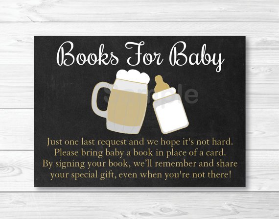 BaByQ Baby Is Brewing BBQ Printable Baby Shower Book Request Cards #A371