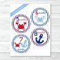Nautical Crab Monthly Milestone DIY You Print PDF Stickers & Iron On Transfers #A182