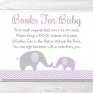 Purple Chevron Elephant Printable Baby Shower Book Request Cards #A184