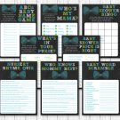 Bow Tie Chalkboard Baby Shower Games Pack - 8 Printable Games #A382