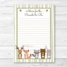Woodland Forest Animals Printable Baby Shower Mommy Advice Cards #A191