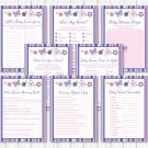Pink & Purple Butterfly Baby Shower Games Pack - 8 Printable Games #A220