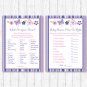 Pink & Purple Butterfly Baby Shower Games Pack - 8 Printable Games #A220
