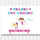 Gymnastics Party Favor Thank You Tags #A383