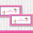 Gymnastics Party Buffet Tent Cards & Place Cards Editable PDF #A383