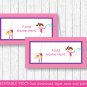 Gymnastics Party Buffet Tent Cards & Place Cards Editable PDF #A383