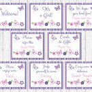 Pink & Purple Butterfly Baby Shower Table Signs - 8 Printable Signs #A220