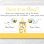 Bumble Bee Printable Baby Shower "Guess How Many?" Game Cards #A134