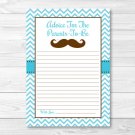 Little Man Mustache Chevron Printable Baby Shower Mommy Advice Cards #A376