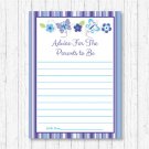 Lavender Butterfly Garden Printable Baby Shower Mommy Advice Cards #A218