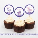 Pink & Purple Butterfly Printable Cupcake Toppers Party Favor Tags #A220