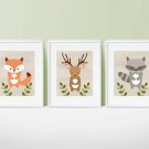 Woodland Forest Animals Gender Neutral Printable Nursery Wall Art #A191