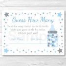 Blue Twinkle Star Printable Baby Shower "Guess How Many?" Game Cards #A362