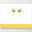 Yellow & Grey Bumble Bee Gender Neutral Thank You Card Printable #A359
