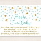 Twinkle Little Star Mint Green Gold Printable Baby Shower Book Request Cards #A381