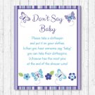 Lavender Butterfly Garden Dont Say Baby Baby Shower Game Printable #A218