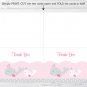 Pink Nautical Whale Thank You Card Printable #A235