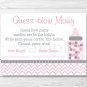 Modern Pink Chevron Printable Baby Shower "Guess How Many?" Game Cards #A127