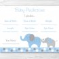 Blue & Gray Polka Dot Elephant Baby Shower Baby Predictions Game Cards Printable #A135