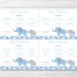 Blue & Gray Polka Dot Elephant Baby Shower Baby Predictions Game Cards Printable #A135