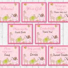 Safari Girl Jungle Animals Baby Shower Table Signs - 8 Printable Signs #A229