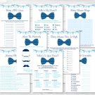 Chevron Bow Tie Baby Shower Games Pack - 8 Printable Games #A369