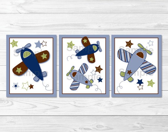 Airplane Little Aviator Printable Nursery Wall Art #A155