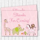 Safari Girl Pink Jungle Animals Party Favor Thank You Tags #A229