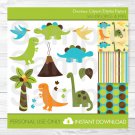 Dinosaur Clipart & Digital Paper #A132