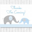 Blue Chevron Elephant Party Favor Thank You Tags #A187