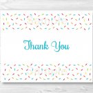 Baby Sprinkle Rainbow Blue Thank You Card Printable #A386