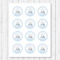 Blue Chevron Elephant Printable Cupcake Toppers Party Favor Tags #A187