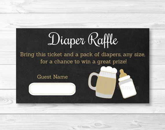 BaByQ Chalkboard Baby Is Brewing BBQ Printable Baby Shower Diaper Raffle Tickets #A371