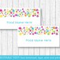 Art Party Buffet Tent Cards & Place Cards Editable PDF #A280
